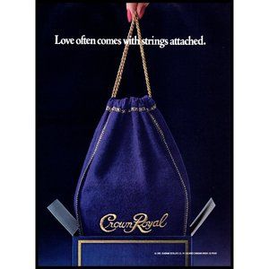 1987 Crown Royal Canadian Whisky Vintage Print Ad Strings Attached Wall Art